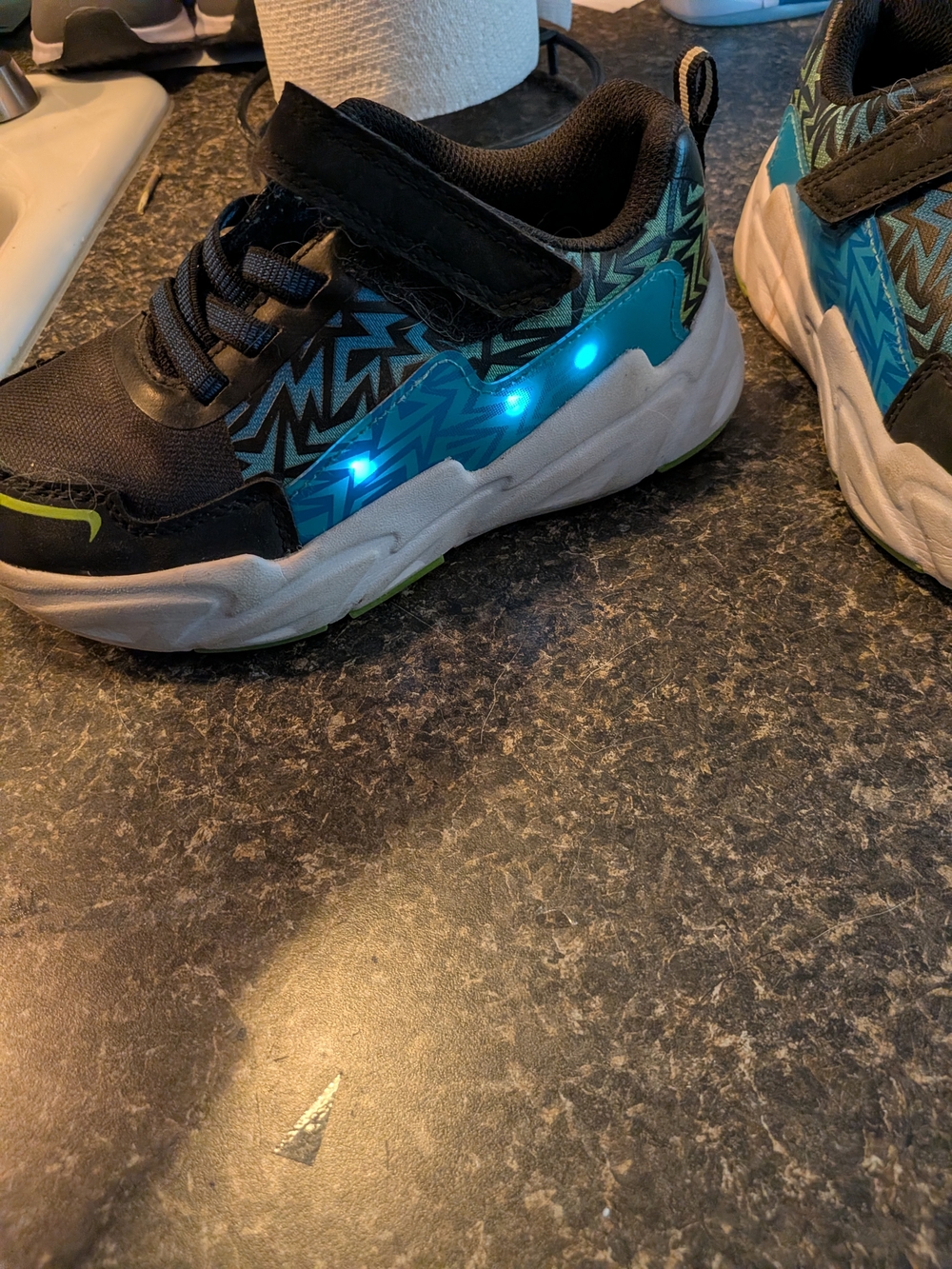Kids Light-Up Athletic Sneakers in Blue and Black